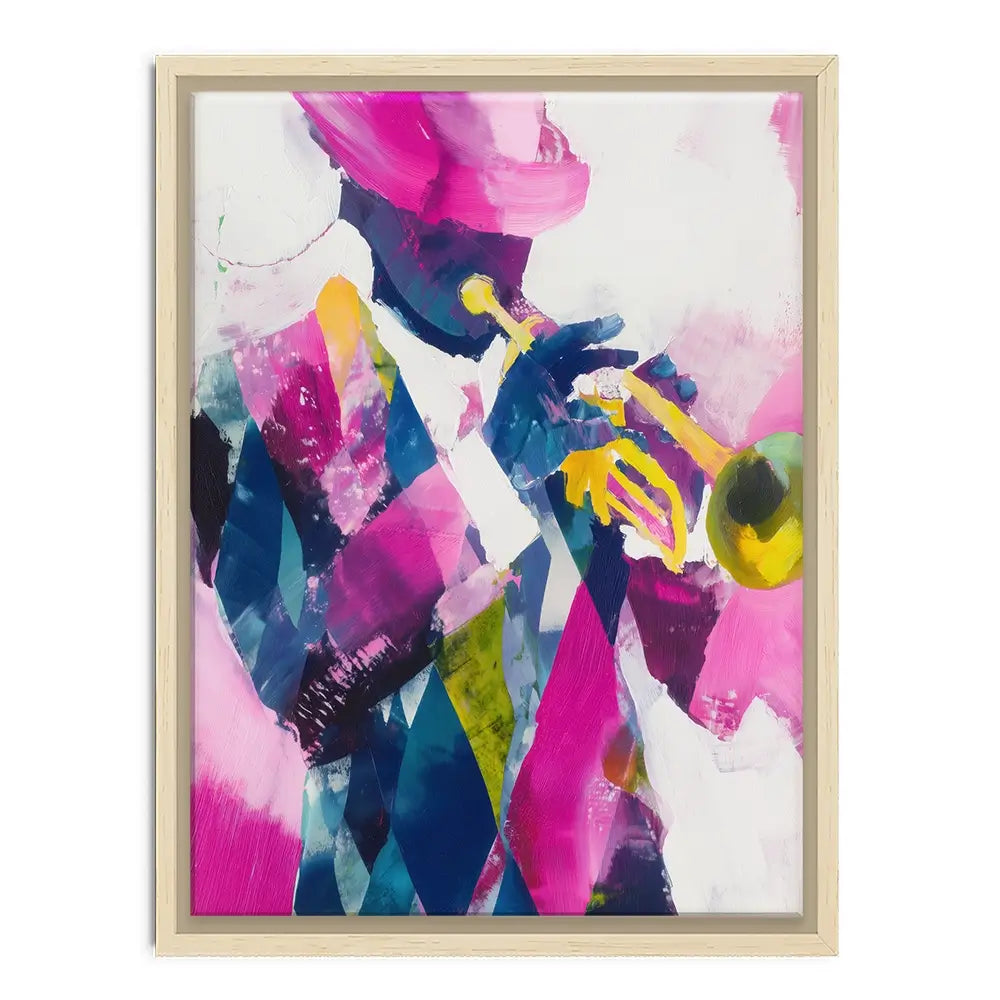 Trumpet Player In Magenta Canvas Print Trumpet Player In Magenta Canvas Print wall art product Chromatic Storm Studio