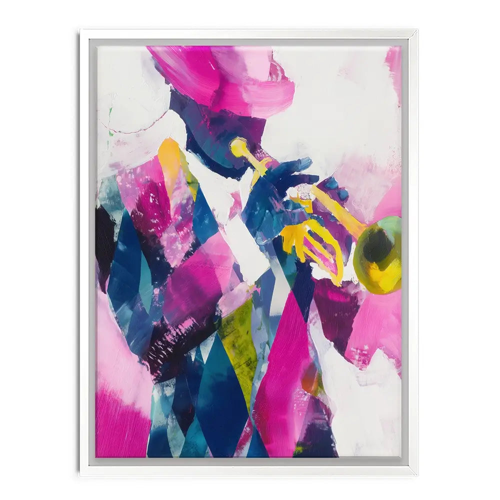 Trumpet Player In Magenta Canvas Print Trumpet Player In Magenta Canvas Print wall art product Chromatic Storm Studio