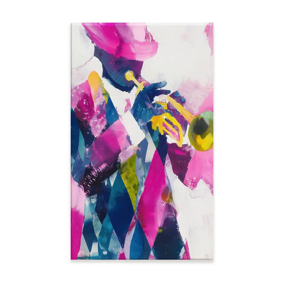 Trumpet Player In Magenta Canvas Print Trumpet Player In Magenta Canvas Print wall art product Chromatic Storm Studio
