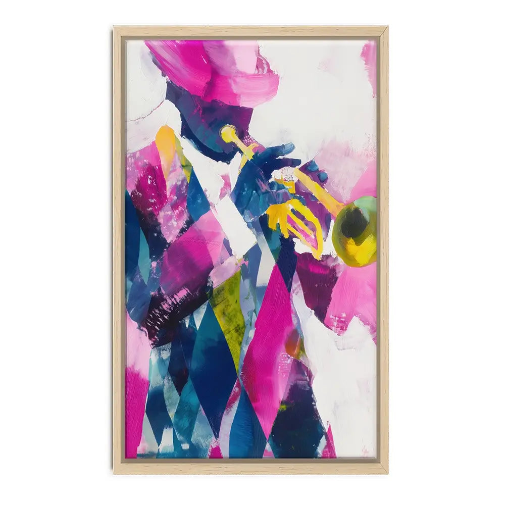 Trumpet Player In Magenta Canvas Print Trumpet Player In Magenta Canvas Print wall art product Chromatic Storm Studio