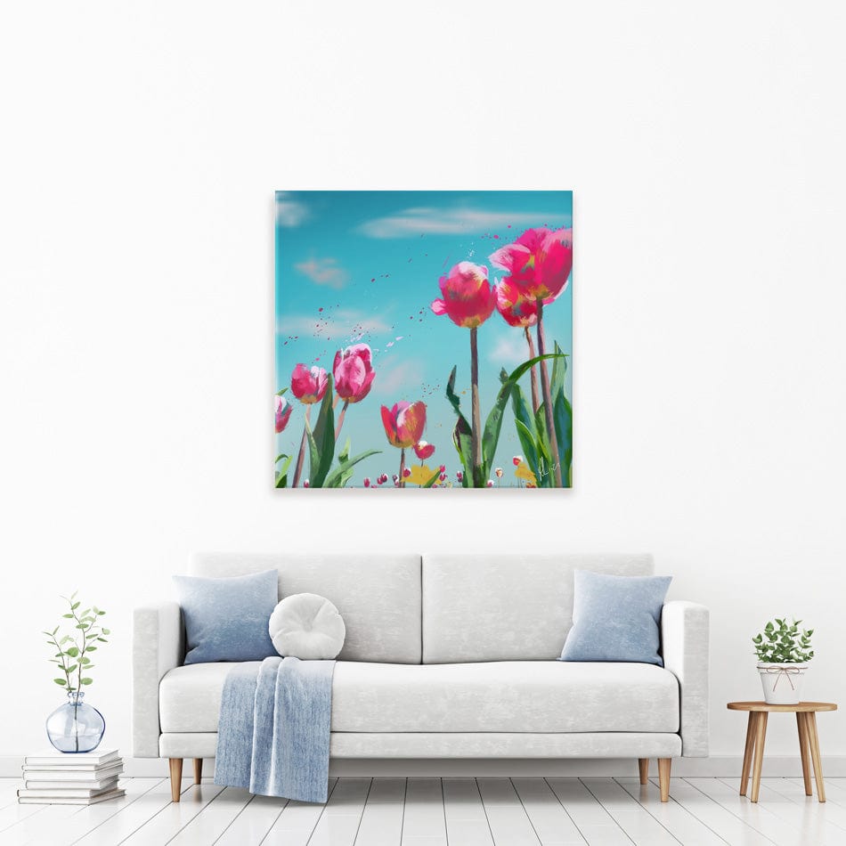Tulip Meadow Canvas Print wall art product Aimee Linzi