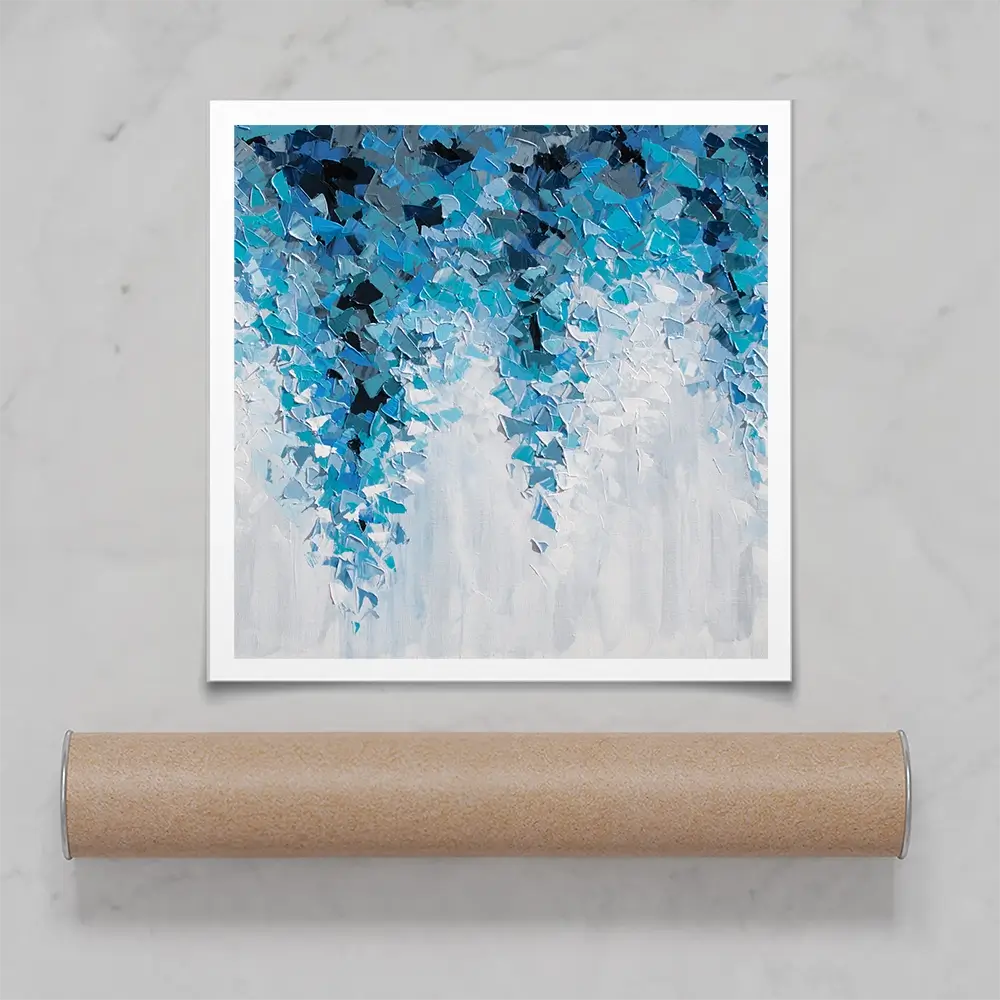Tumbling Blue Abstract Square Art Print Tumbling Blue Abstract Square Art Print wall art product Olga Tkachyk