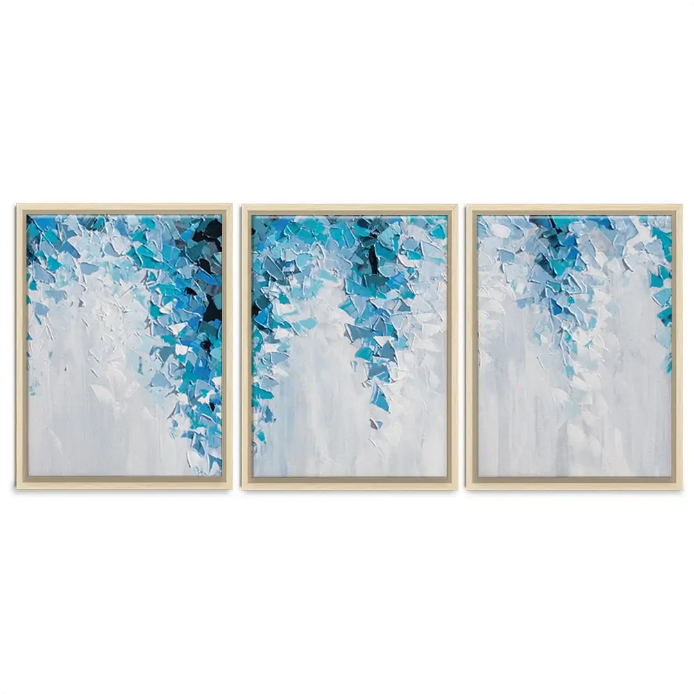 Tumbling Blue Abstract Trio Canvas Print Tumbling Blue Abstract Trio Canvas Print wall art product Olga Tkachyk