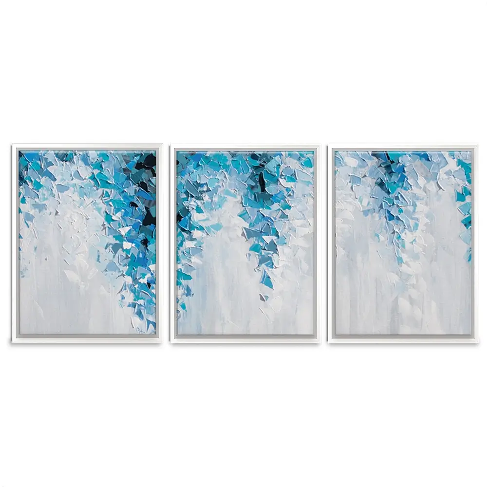Tumbling Blue Abstract Trio Canvas Print Tumbling Blue Abstract Trio Canvas Print wall art product Olga Tkachyk