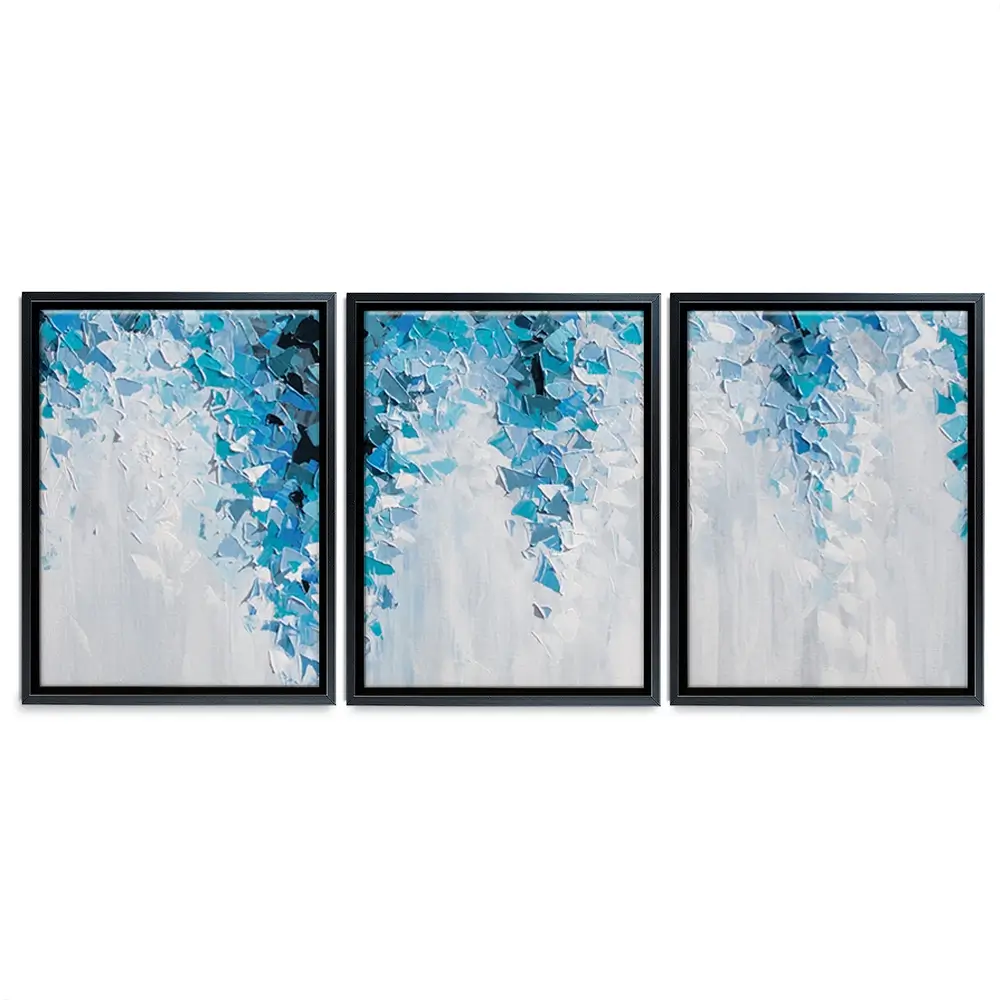 Tumbling Blue Abstract Trio Canvas Print Tumbling Blue Abstract Trio Canvas Print wall art product Olga Tkachyk