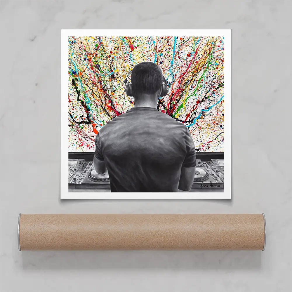 Turn It Up DJ Square Art Print Turn It Up DJ Square Art Print wall art product Ashvin Harrison