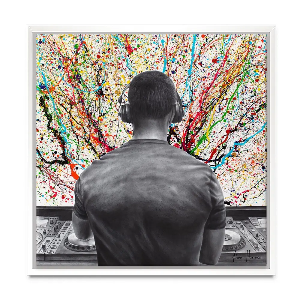 Turn It Up DJ Square Canvas Print Turn It Up DJ Square Canvas Print wall art product Ashvin Harrison
