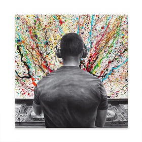 Turn It Up DJ Square Canvas Print Turn It Up DJ Square Canvas Print wall art product Ashvin Harrison