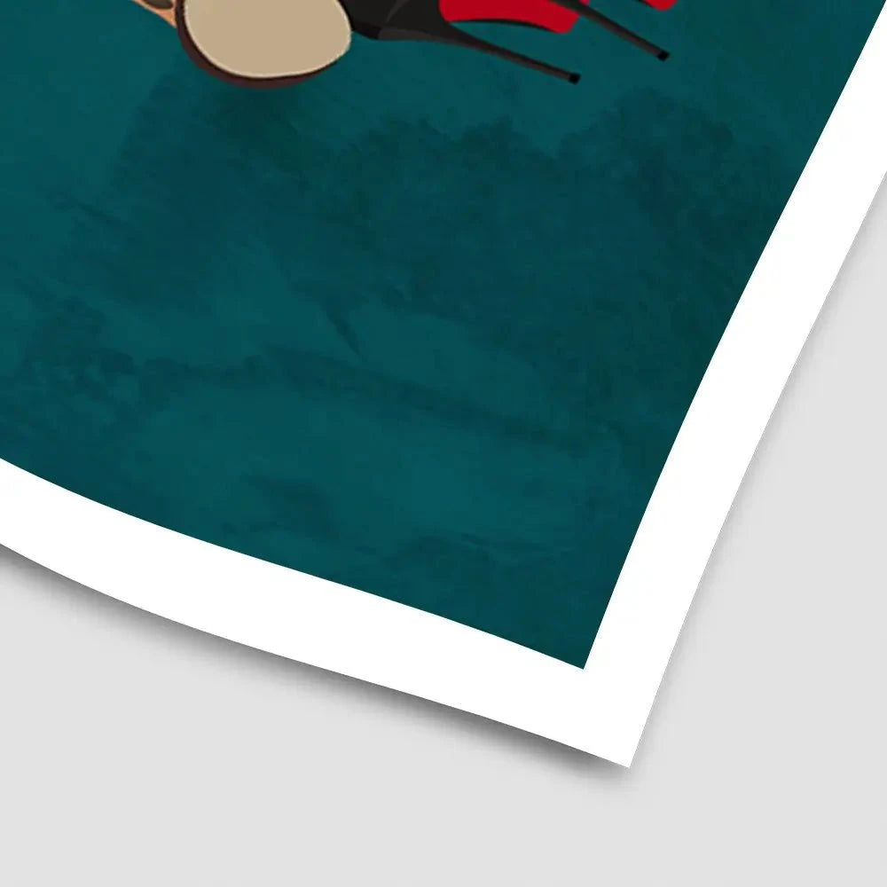 Turquoise Cheetah Wearing Heels Art Print Turquoise Cheetah Wearing Heels Art Print wall art product Sarah Manovski