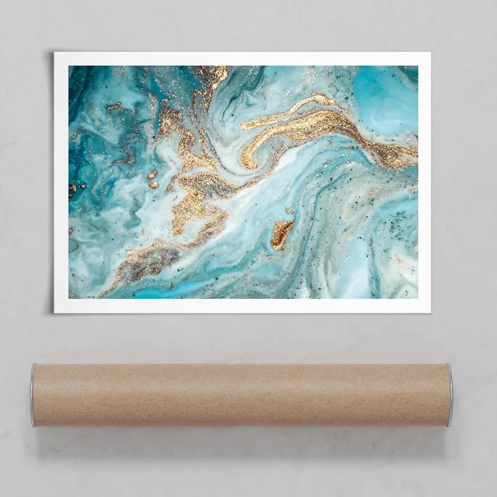 Turquoise Marble Art Print Turquoise Marble Art Print wall art product CARACOLLA / Shutterstock