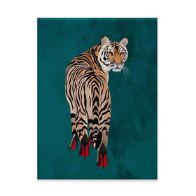 Turquoise Tiger Wearing Heels Canvas Print Turquoise Tiger Wearing Heels Canvas Print wall art product Sarah Manovski