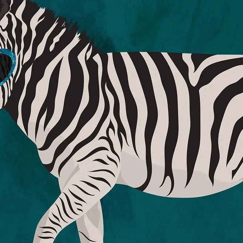 Turquoise Zebra Roller Skating Framed Art Print Turquoise Zebra Roller Skating Framed Art Print wall art product Sarah Manovski