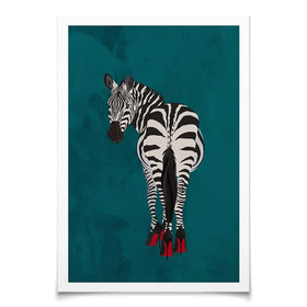 Turquoise Zebra Wearing Heels Art Print Turquoise Zebra Wearing Heels Art Print wall art product Sarah Manovski