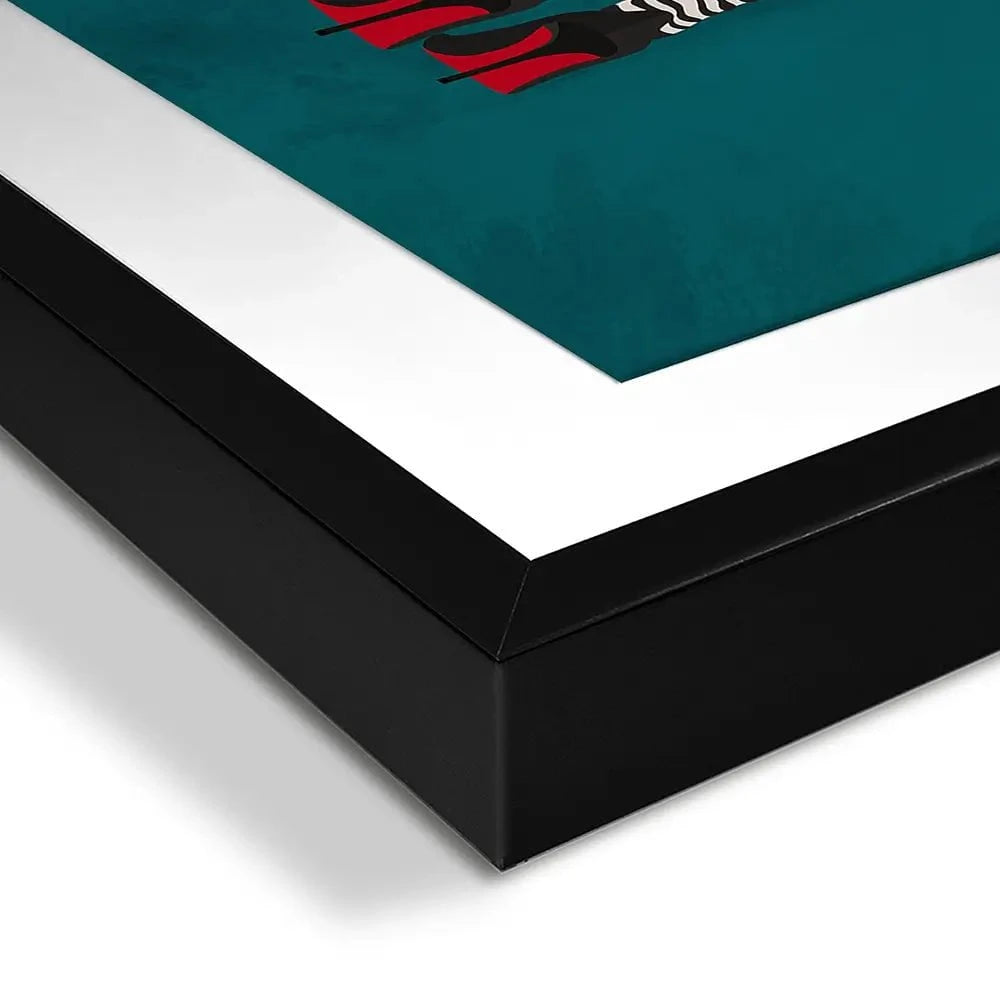 Turquoise Zebra Wearing Heels Framed Art Print Turquoise Zebra Wearing Heels Framed Art Print wall art product Sarah Manovski