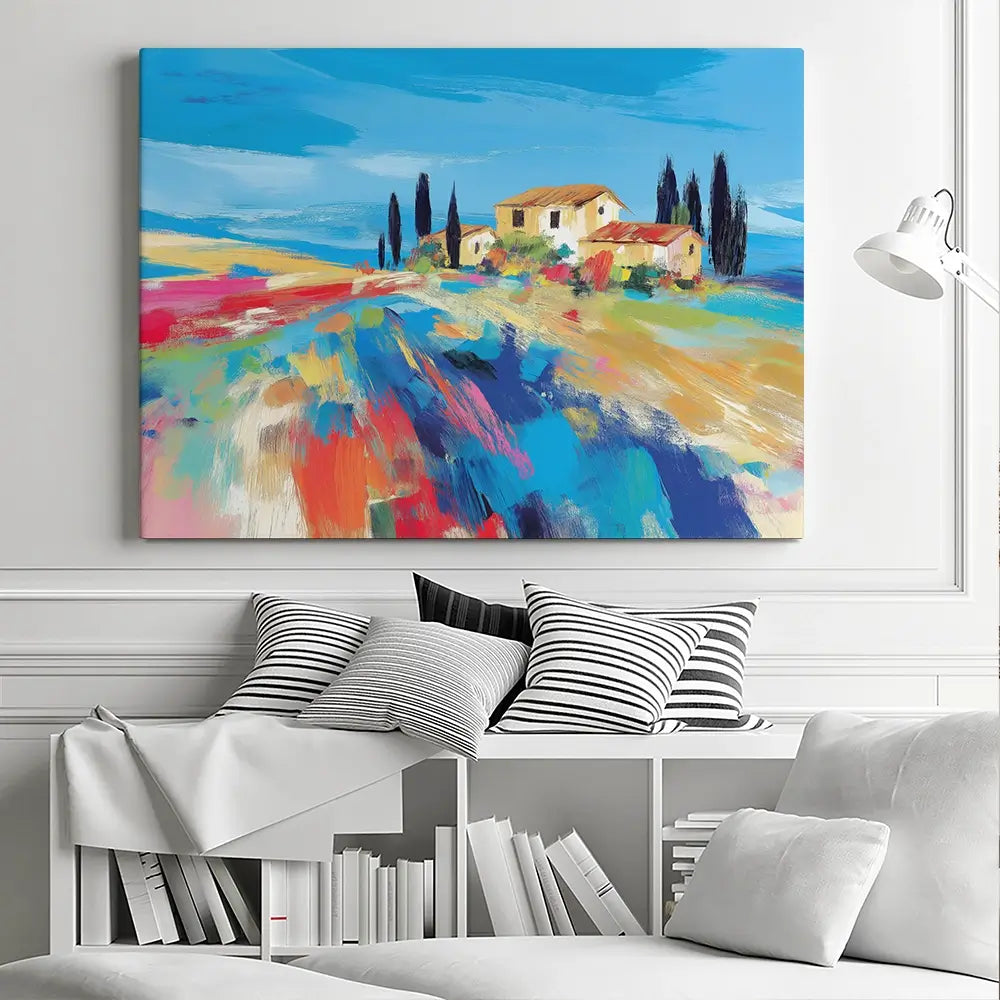 Tuscan Hilltop At Noon Canvas Print Tuscan Hilltop At Noon Canvas Print wall art product Chromatic Storm Studio