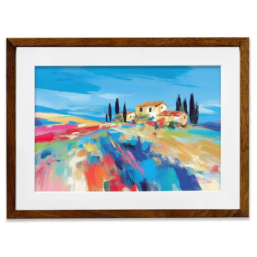 Tuscan Hilltop At Noon Framed Art Print Tuscan Hilltop At Noon Framed Art Print wall art product Chromatic Storm Studio