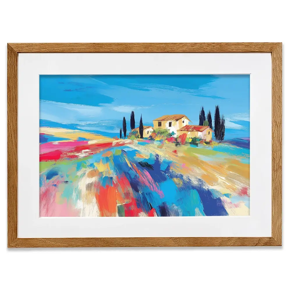 Tuscan Hilltop At Noon Framed Art Print Tuscan Hilltop At Noon Framed Art Print wall art product Chromatic Storm Studio