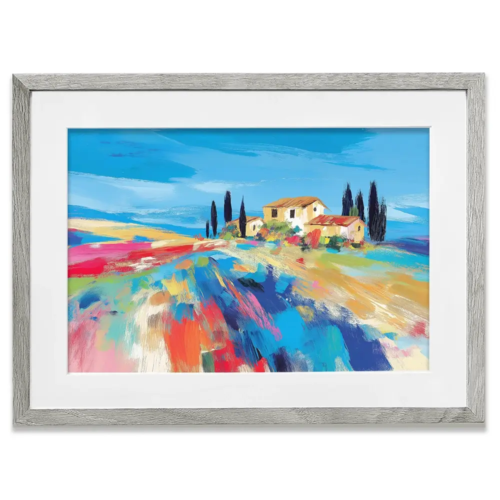 Tuscan Hilltop At Noon Framed Art Print Tuscan Hilltop At Noon Framed Art Print wall art product Chromatic Storm Studio