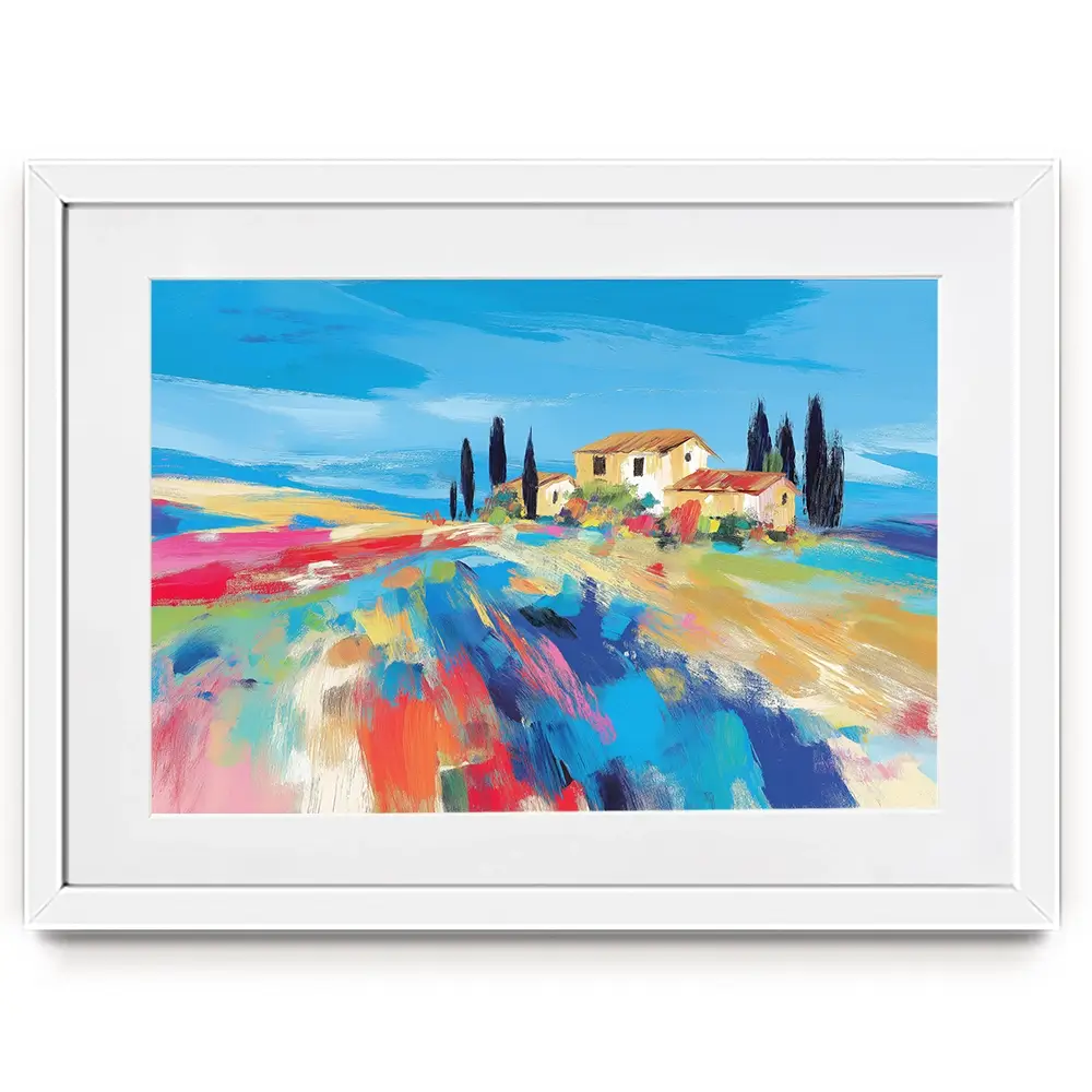Tuscan Hilltop At Noon Framed Art Print Tuscan Hilltop At Noon Framed Art Print wall art product Chromatic Storm Studio