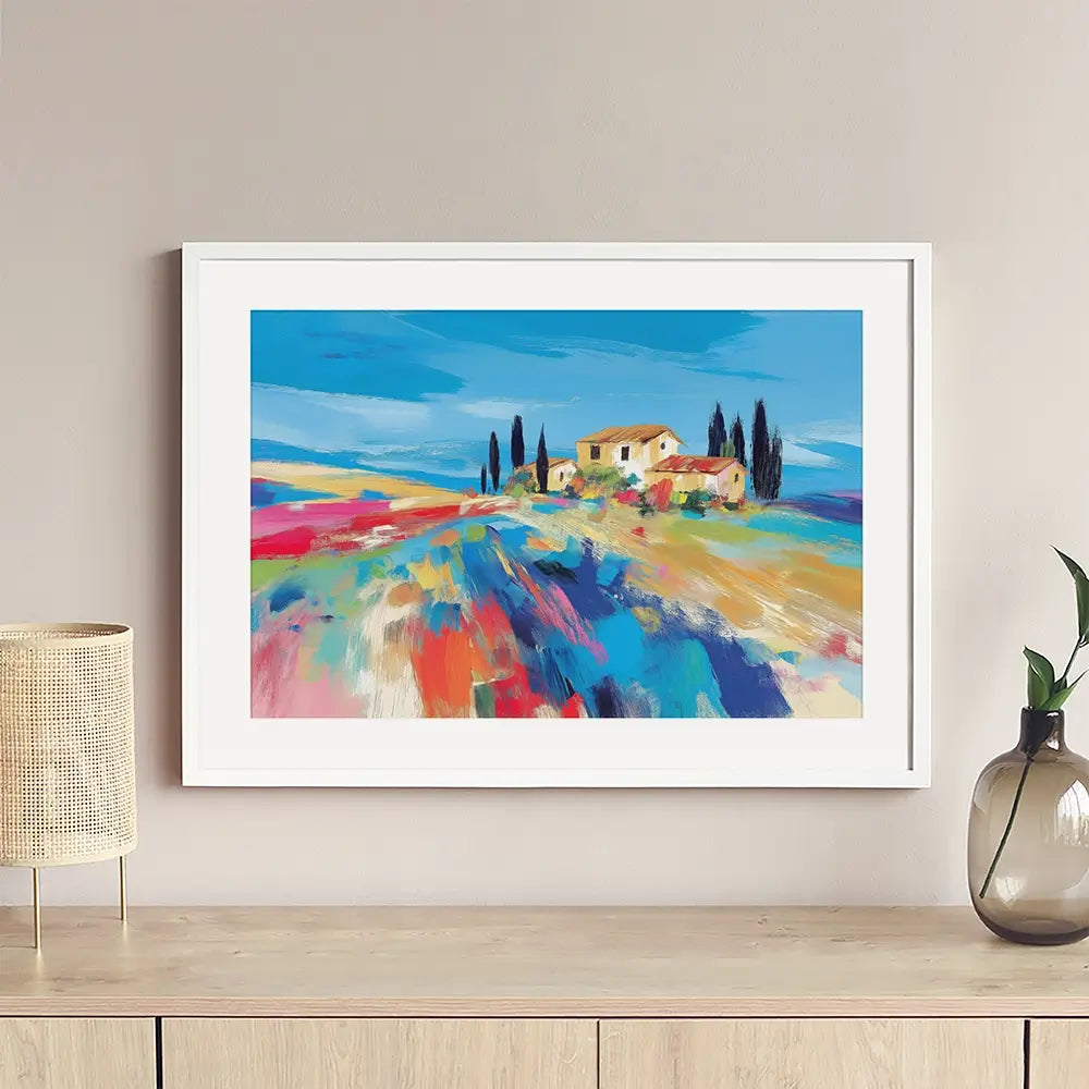 Tuscan Hilltop At Noon Framed Art Print Tuscan Hilltop At Noon Framed Art Print wall art product Chromatic Storm Studio