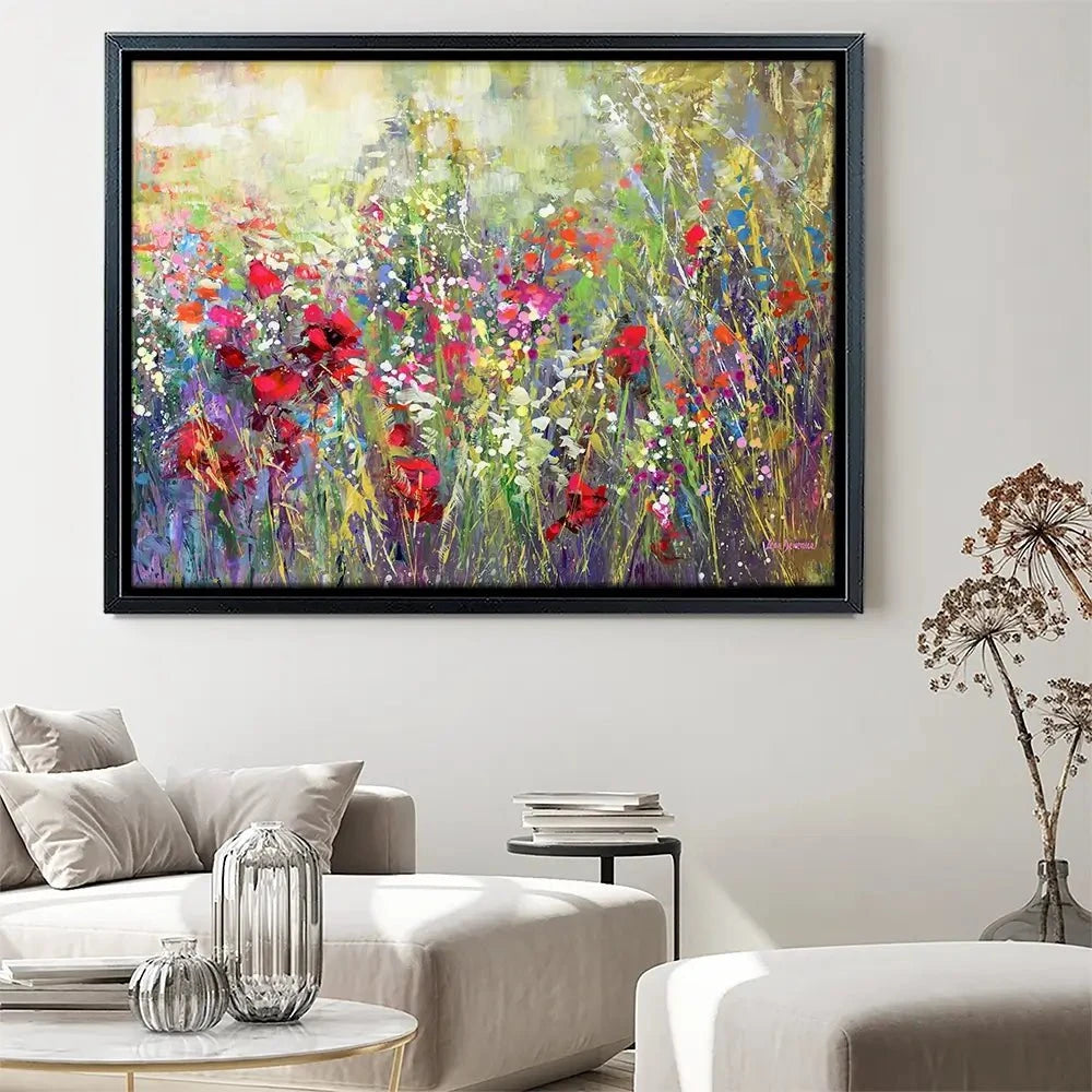 Tuscan Wildflower Field Canvas Print Tuscan Wildflower Field Canvas Print wall art product Leon Devenice
