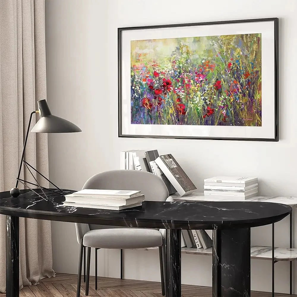 Tuscan Wildflower Field Framed Art Print Tuscan Wildflower Field Framed Art Print wall art product Leon Devenice