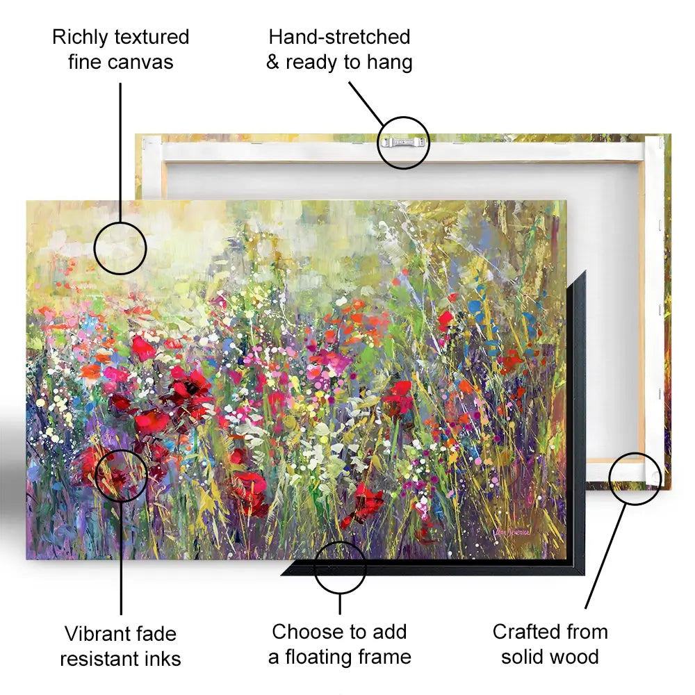 Tuscan Wildflower Field Oversized Canvas Print Tuscan Wildflower Field Oversized Canvas Print wall art product Leon Devenice