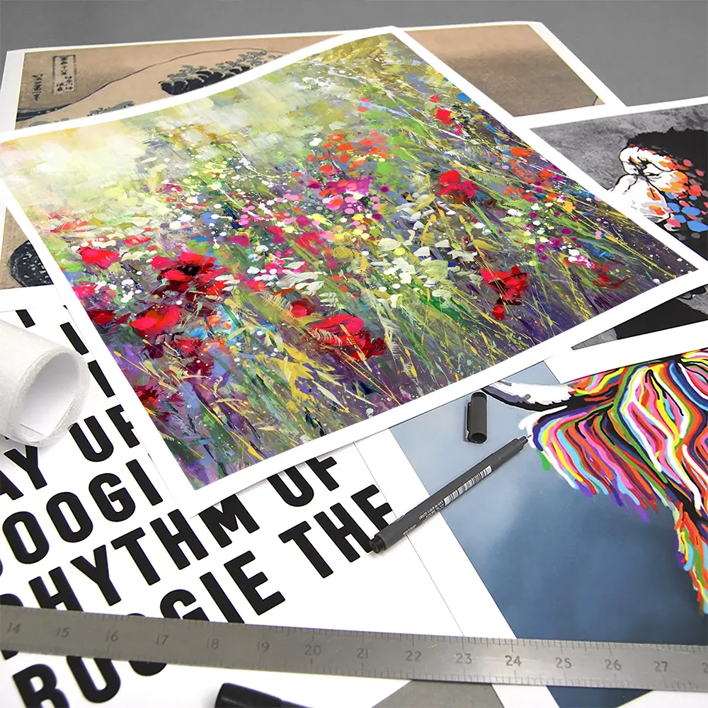 Tuscan Wildflower Field Square Art Print Tuscan Wildflower Field Square Art Print wall art product Leon Devenice