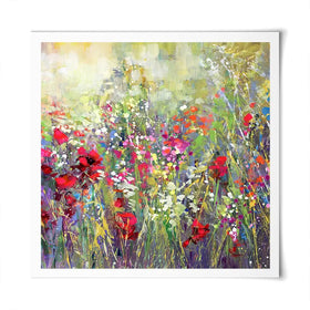 Tuscan Wildflower Field Square Art Print Tuscan Wildflower Field Square Art Print wall art product Leon Devenice