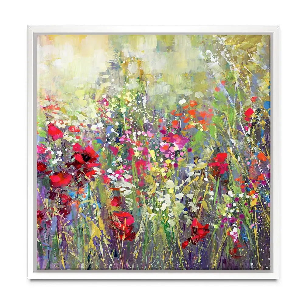 Tuscan Wildflower Field Square Canvas Print Tuscan Wildflower Field Square Canvas Print wall art product Leon Devenice