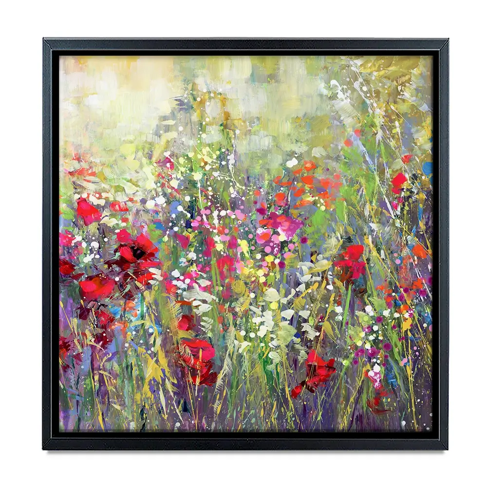 Tuscan Wildflower Field Square Canvas Print Tuscan Wildflower Field Square Canvas Print wall art product Leon Devenice