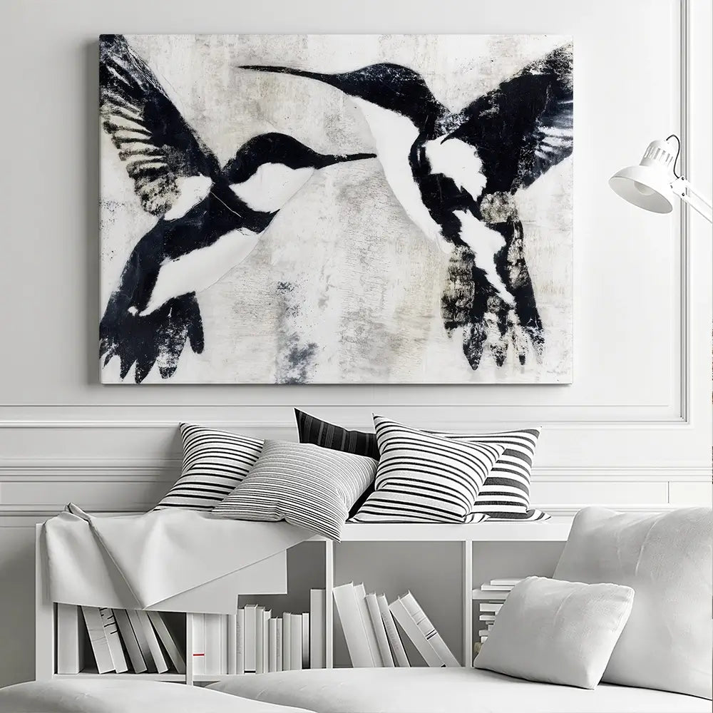Two Birds In Flight Canvas Print Two Birds In Flight Canvas Print wall art product Chromatic Storm Studio