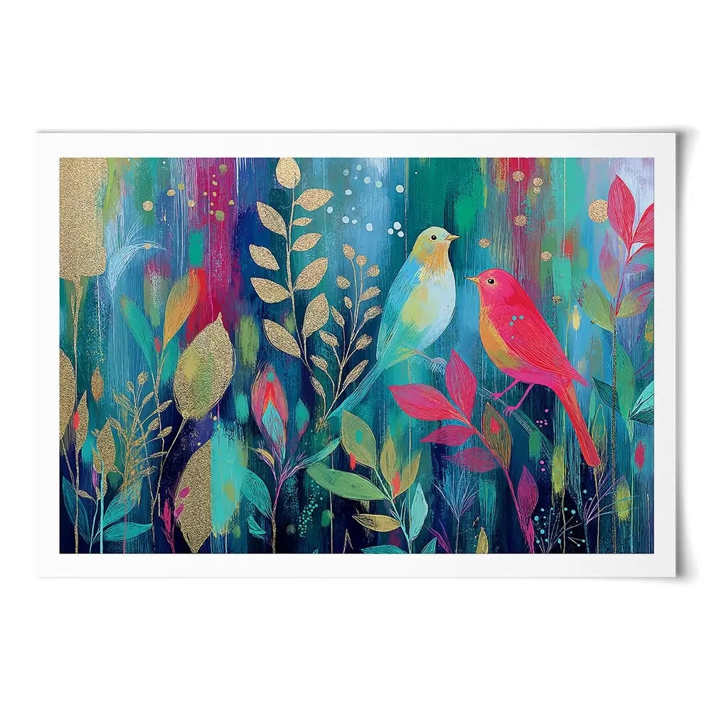 Two Birds In The Garden Art Print Two Birds In The Garden Art Print wall art product Chromatic Storm Studio