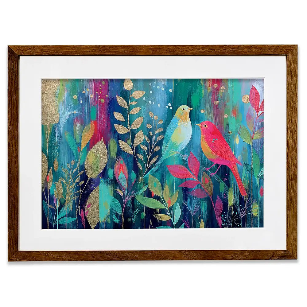 Two Birds In The Garden Framed Art Print Two Birds In The Garden Framed Art Print wall art product Chromatic Storm Studio