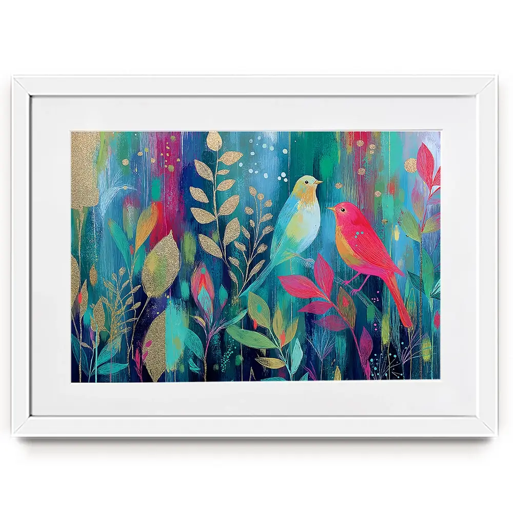 Two Birds In The Garden Framed Art Print Two Birds In The Garden Framed Art Print wall art product Chromatic Storm Studio