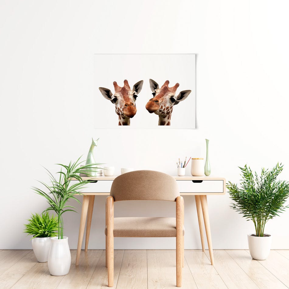 Two Giraffes Art Print wall art product / Shutterstock