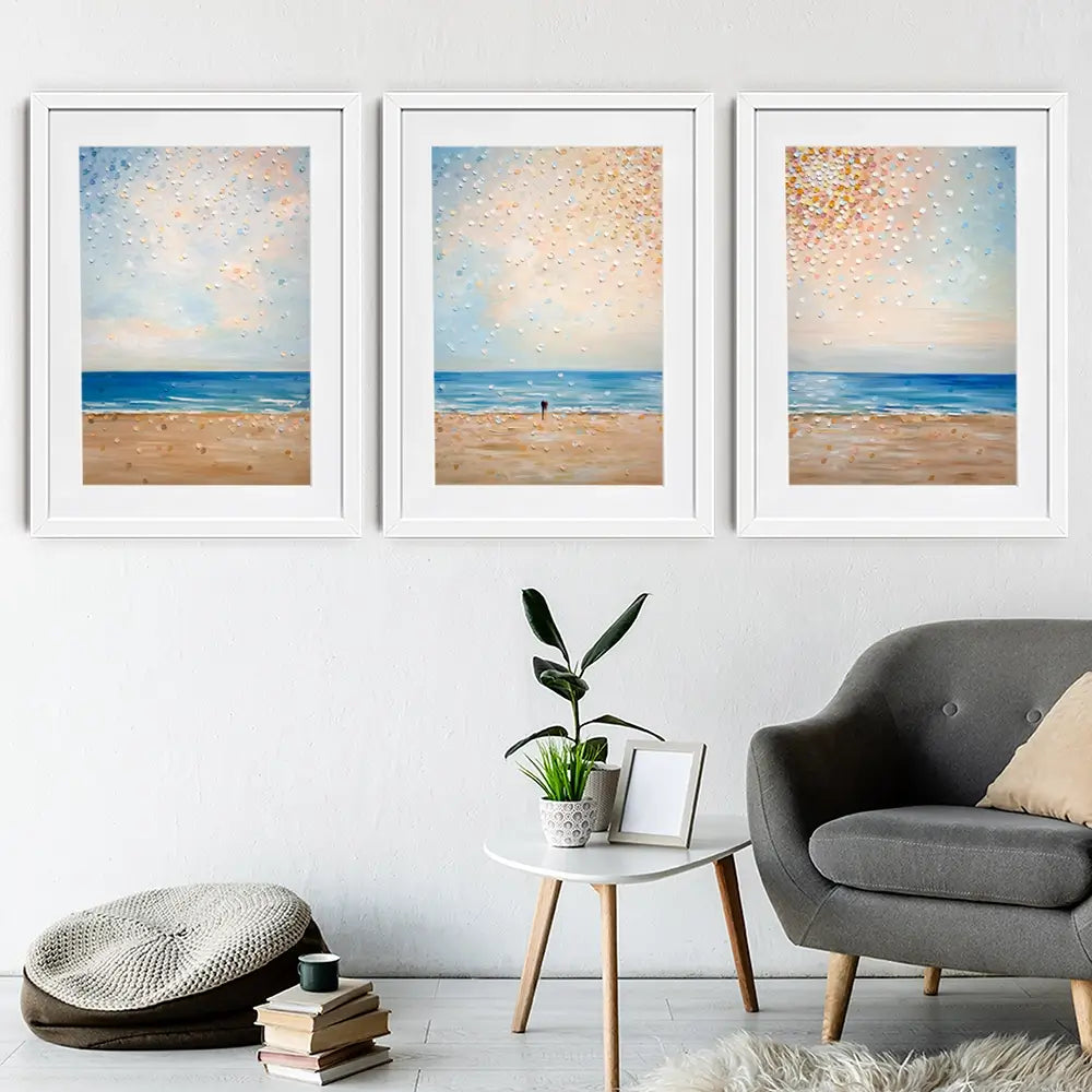 Two Hearts One Horizon Framed Art Print Trio Two Hearts One Horizon Framed Art Print Trio wall art product Ekaterina Ermilkina
