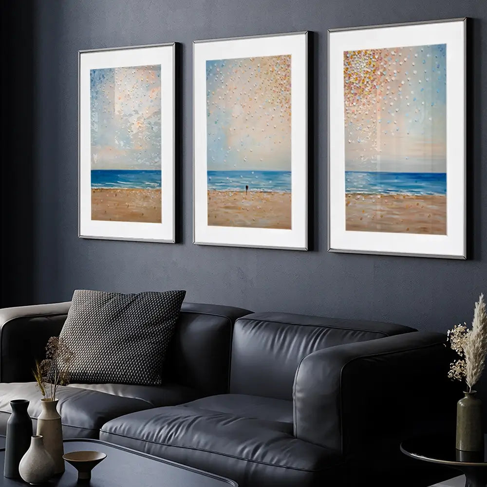 Two Hearts One Horizon Framed Art Print Trio Two Hearts One Horizon Framed Art Print Trio wall art product Ekaterina Ermilkina
