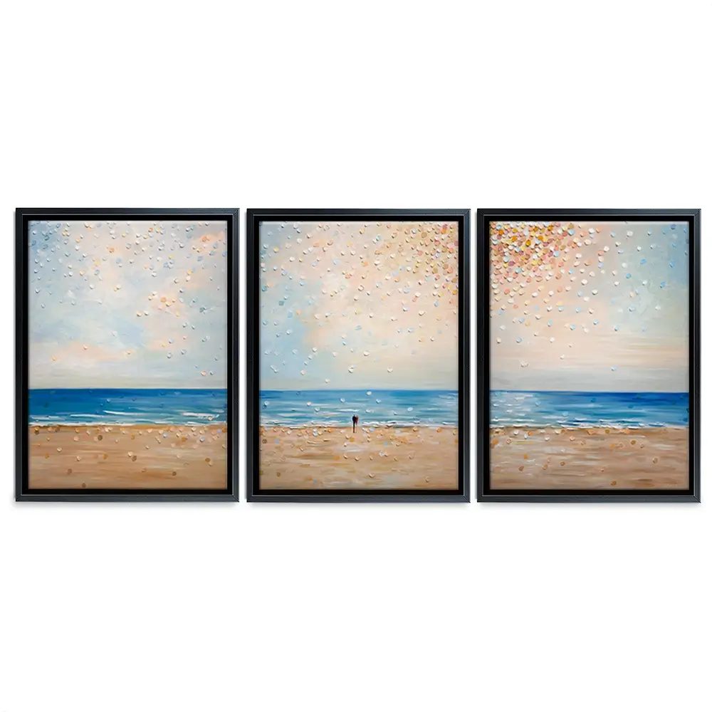 Two Hearts One Horizon Trio Canvas Print Two Hearts One Horizon Trio Canvas Print wall art product Ekaterina Ermilkina