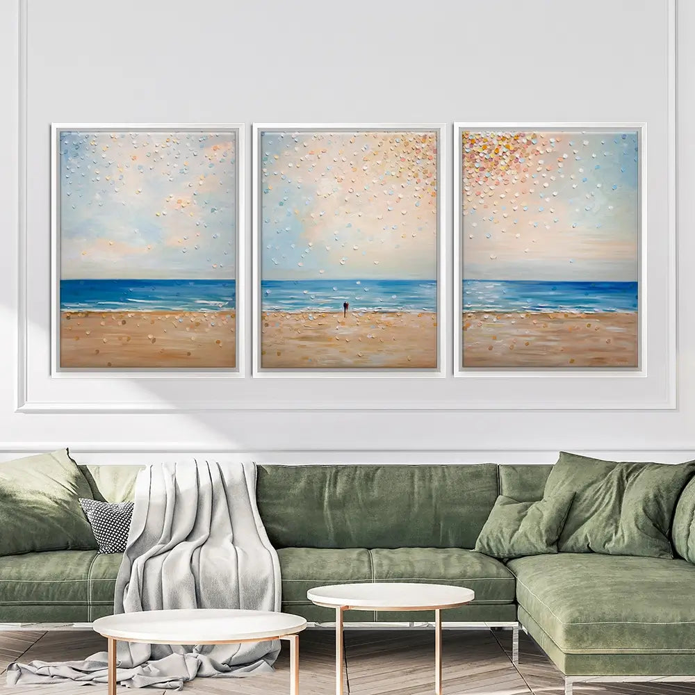 Two Hearts One Horizon Trio Canvas Print Two Hearts One Horizon Trio Canvas Print wall art product Ekaterina Ermilkina