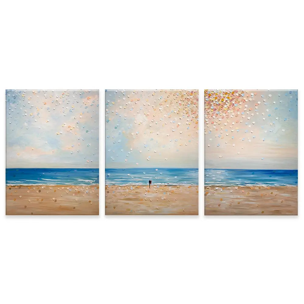 Two Hearts One Horizon Trio Canvas Print Two Hearts One Horizon Trio Canvas Print wall art product Ekaterina Ermilkina