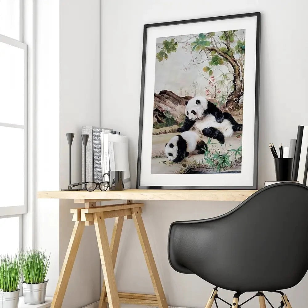 Two Pandas Framed Art Print Two Pandas Framed Art Print wall art product Greatart / Shutterstock