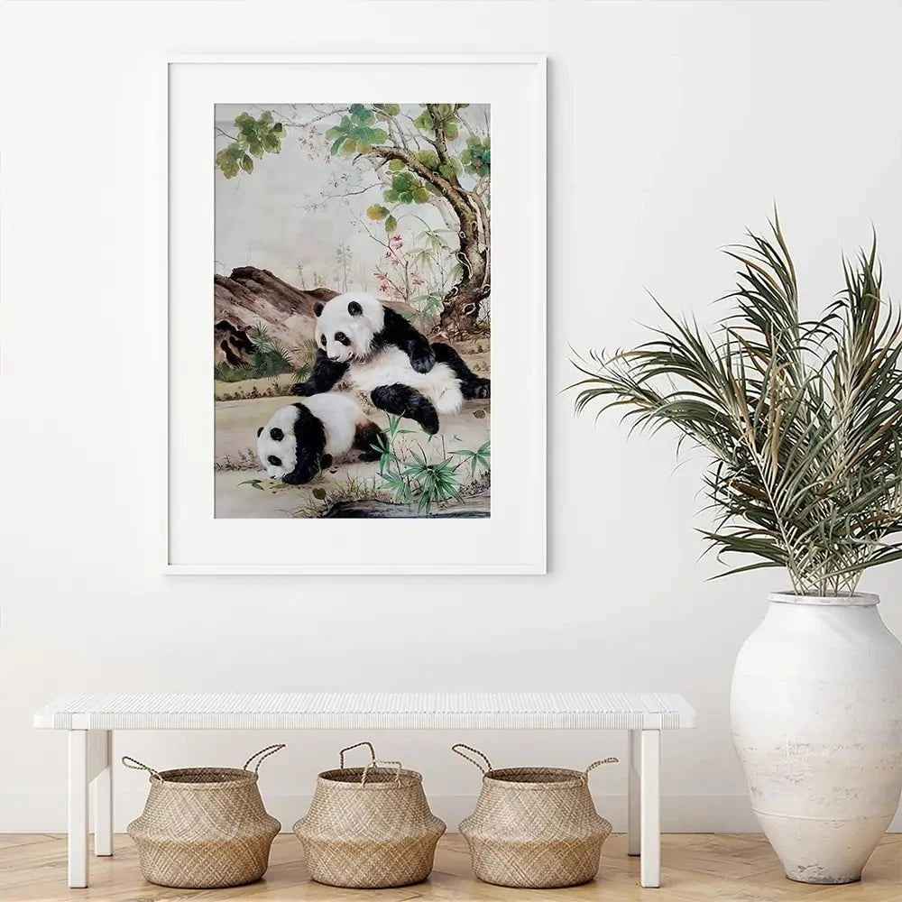 Two Pandas Framed Art Print Two Pandas Framed Art Print wall art product Greatart / Shutterstock
