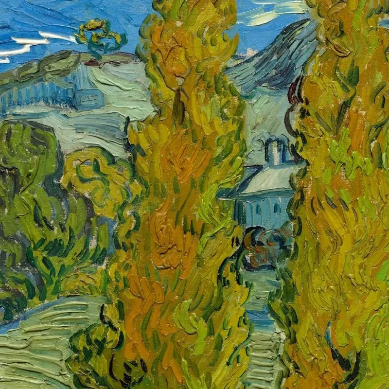 Two Poplars In The Alpilles Near Saint-Remy Art Print Two Poplars In The Alpilles Near Saint-Remy Art Print wall art product Vincent Van Gogh