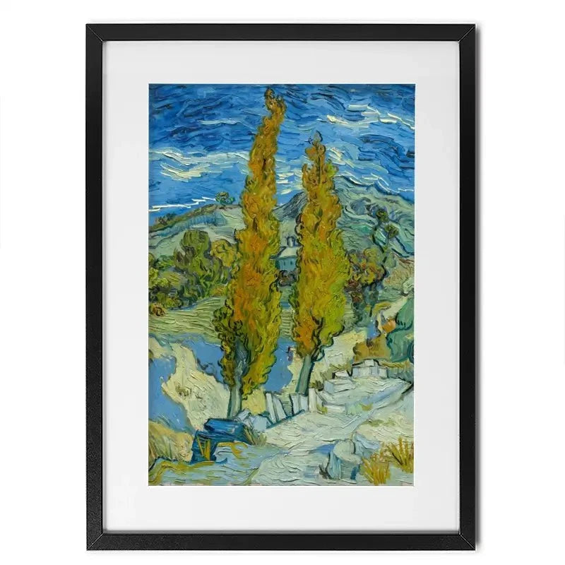 Two Poplars In The Alpilles Near Saint-Remy Framed Art Print Two Poplars In The Alpilles Near Saint-Remy Framed Art Print wall art product Vincent Van Gogh