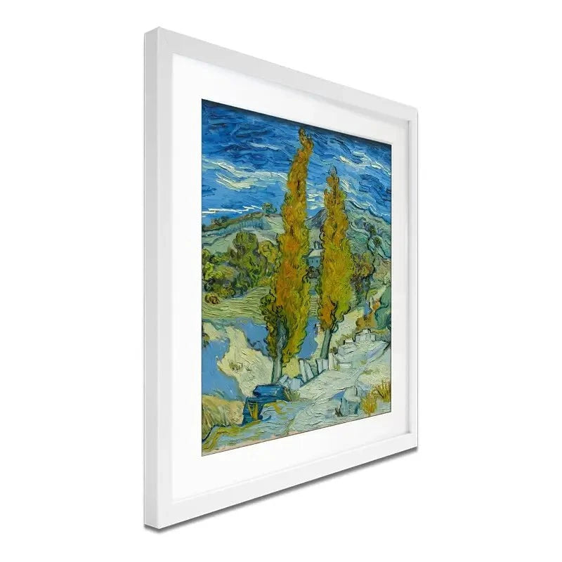 Two Poplars In The Alpilles Near Saint-Remy Framed Art Print Two Poplars In The Alpilles Near Saint-Remy Framed Art Print wall art product Vincent Van Gogh