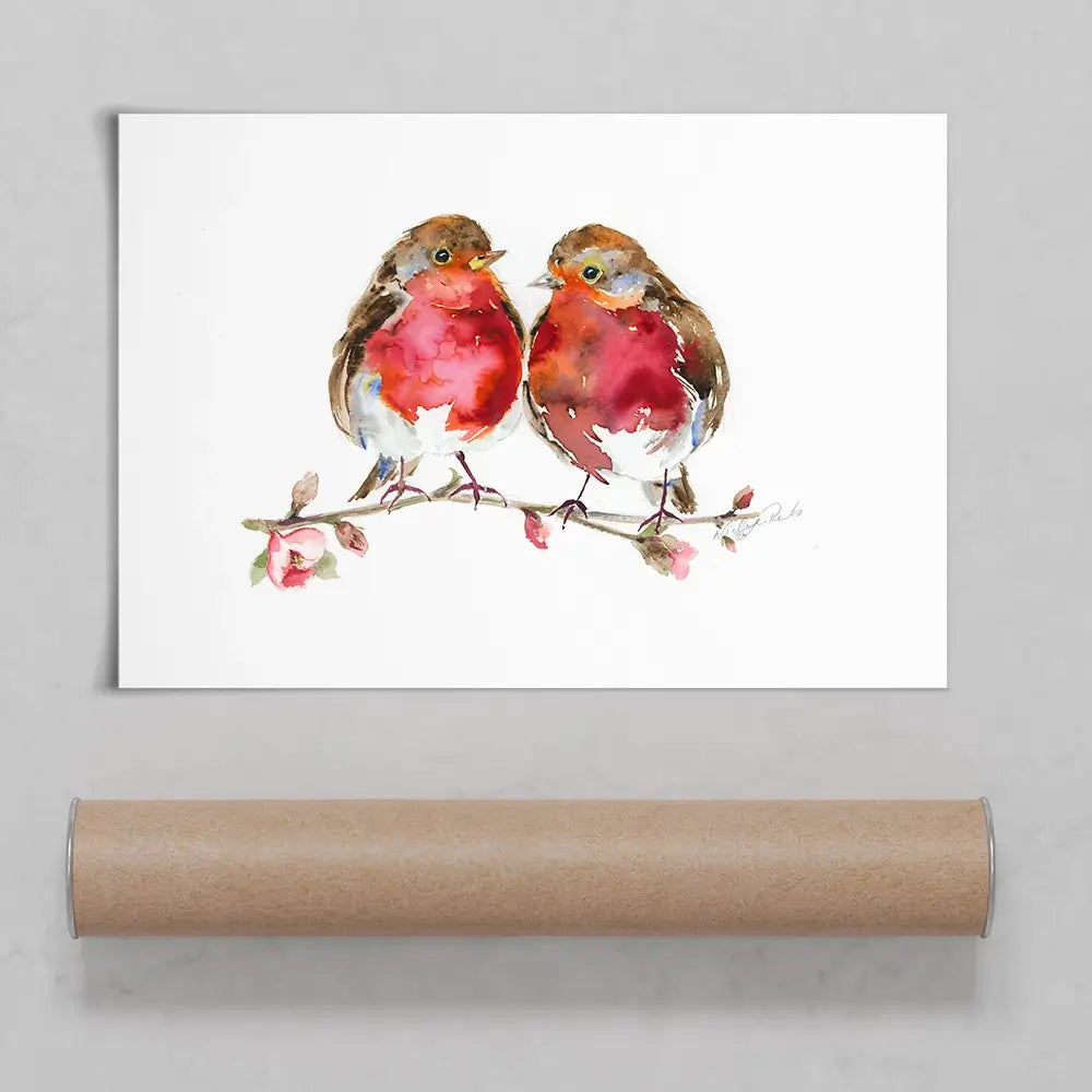 Two Robins Art Print Two Robins Art Print wall art product Nicola Jane Rowles