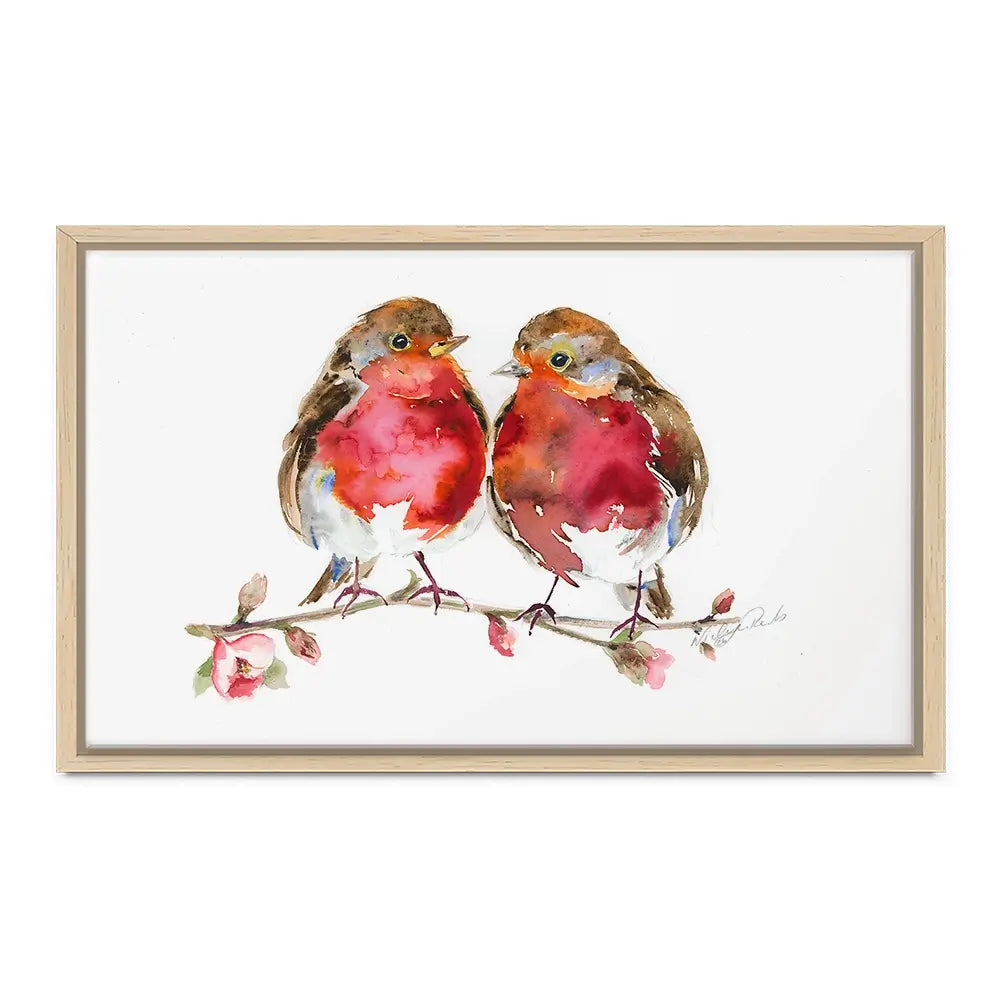 Two Robins Canvas Print Two Robins Canvas Print wall art product Nicola Jane Rowles