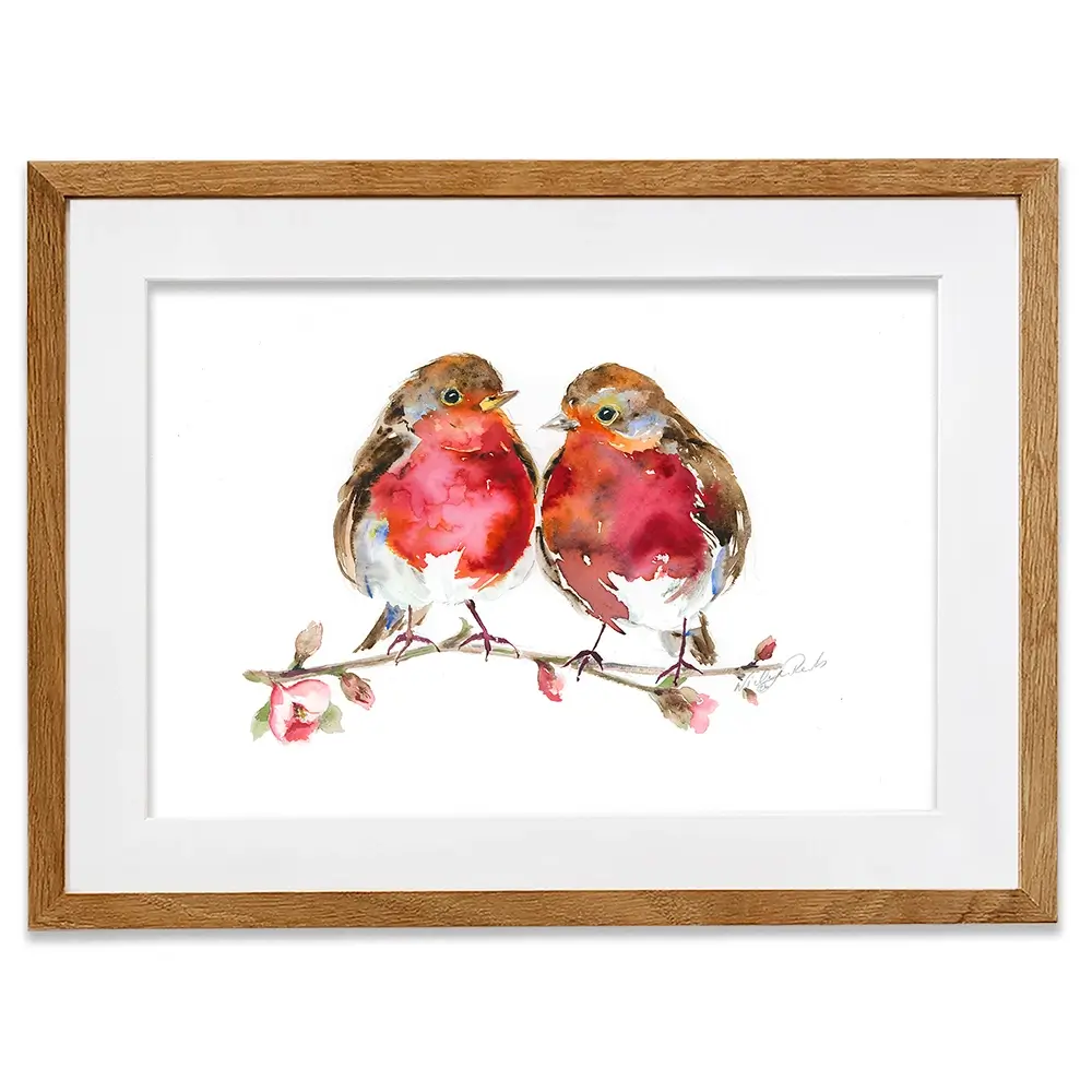 Two Robins Framed Art Print Two Robins Framed Art Print wall art product Nicola Jane Rowles