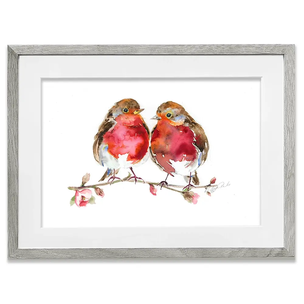 Two Robins Framed Art Print Two Robins Framed Art Print wall art product Nicola Jane Rowles